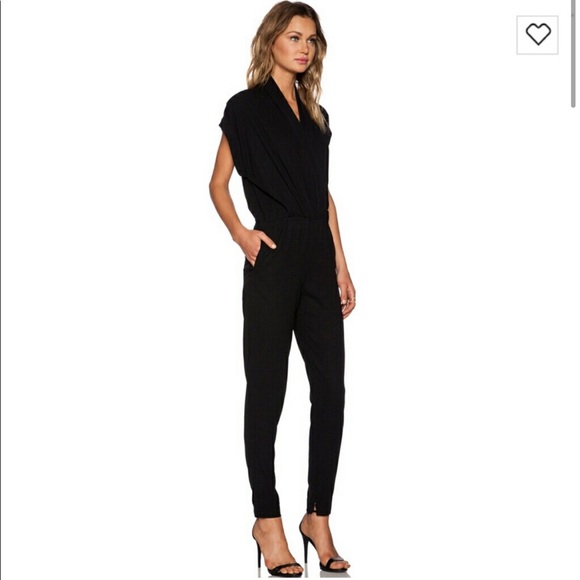L’AGENCE Cross Over Front Jumpsuit in Black Size 4 - Picture 3 of 13